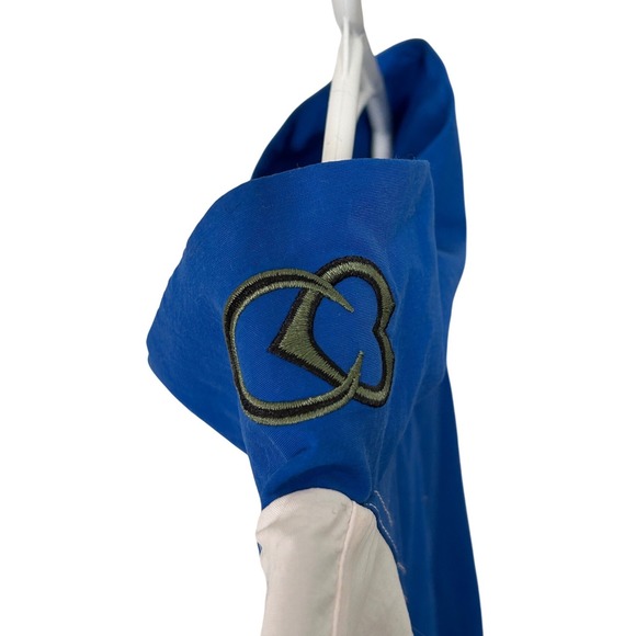 Reebok Cardi B Blue and White Cropped Track Jacket Windbreaker Women's 1X Sample - Picture 3 of 13